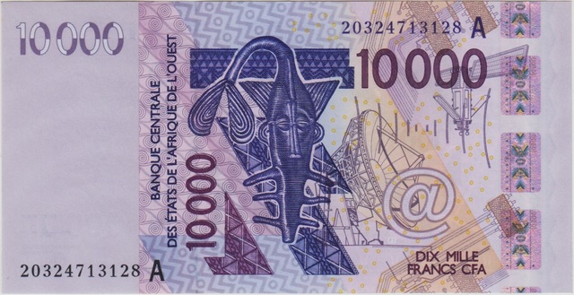 Batı Afrika Devletleri 10.000 Cfa Frank 2020 A Fildişi Sahili. Çil.