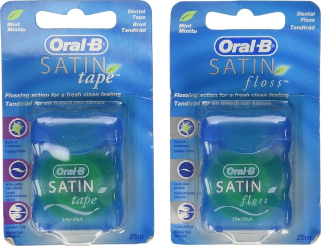 Oral-b Saten Bant Dental Floss Mint - 25 M 2'li Paket Oral-b