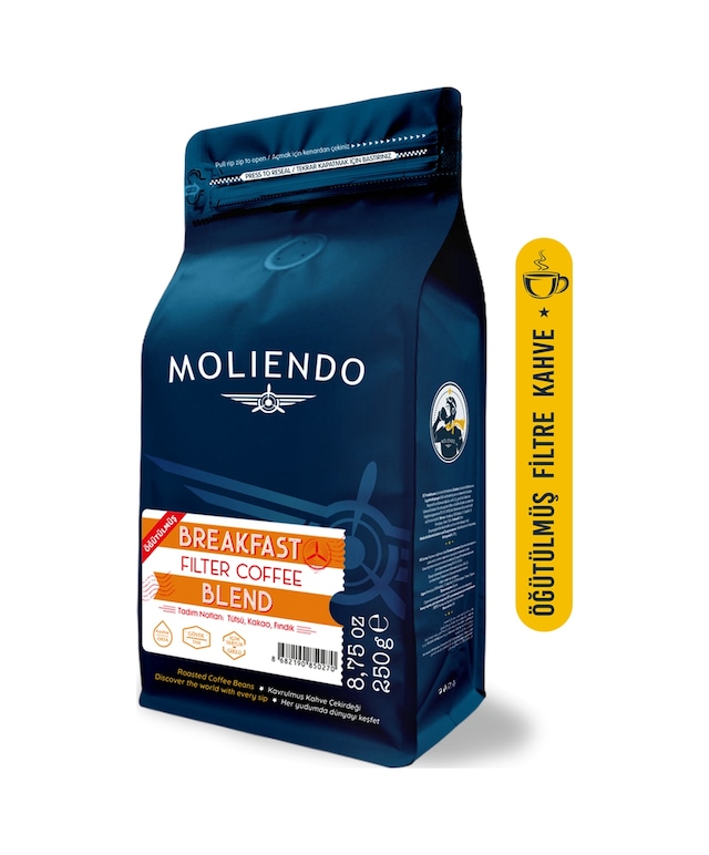 Moliendo Finest Coffee Breakfast Blend Filtre Öğütülmüş Filtre Kahve 250 G