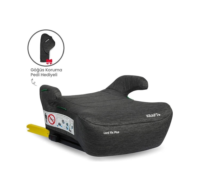 Lord Fix Plus İ-size Booster 125-150 Cm 15-36 Kg Yükseltici Oto Koltuğu Gri