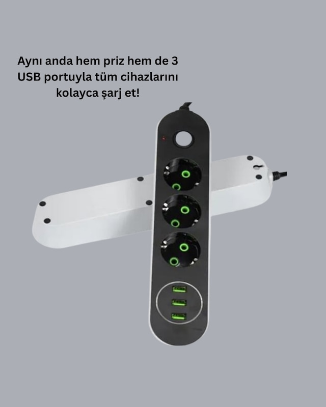 3 Usb Portlu Üçlü Priz Cxe103 - Lisinya