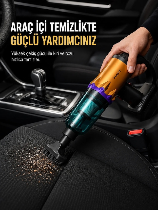 Ers Araç İçi Temizlik İçin Şarjlı El Süpürgesi Çok Başlıklı Pratik Temizlik Cihazı
