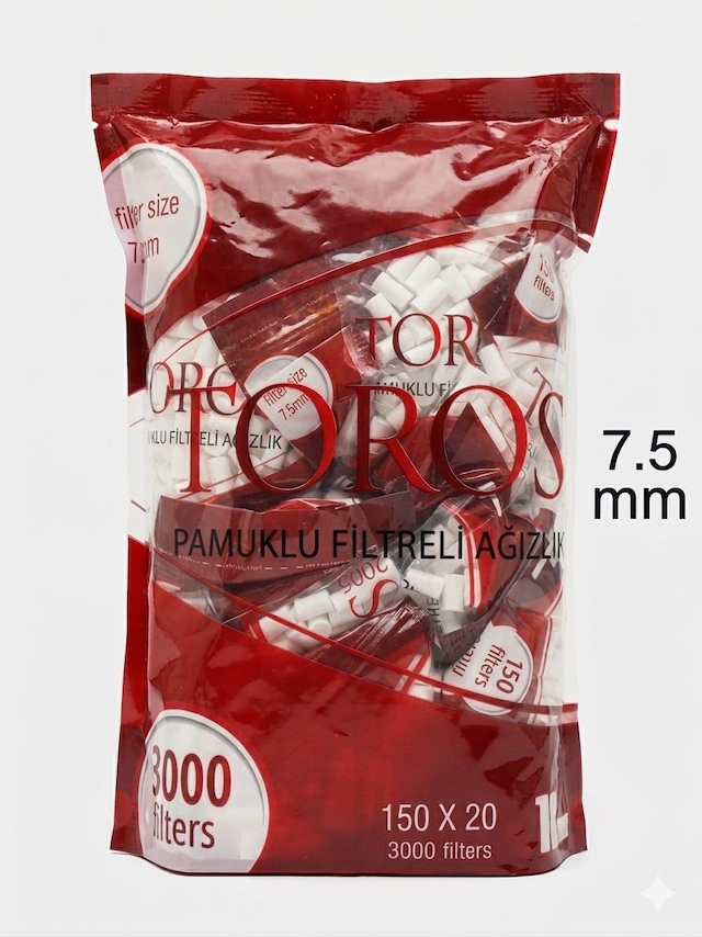 Toros Pamuklu Ağızlık Filtre 8mm 20x150 3000