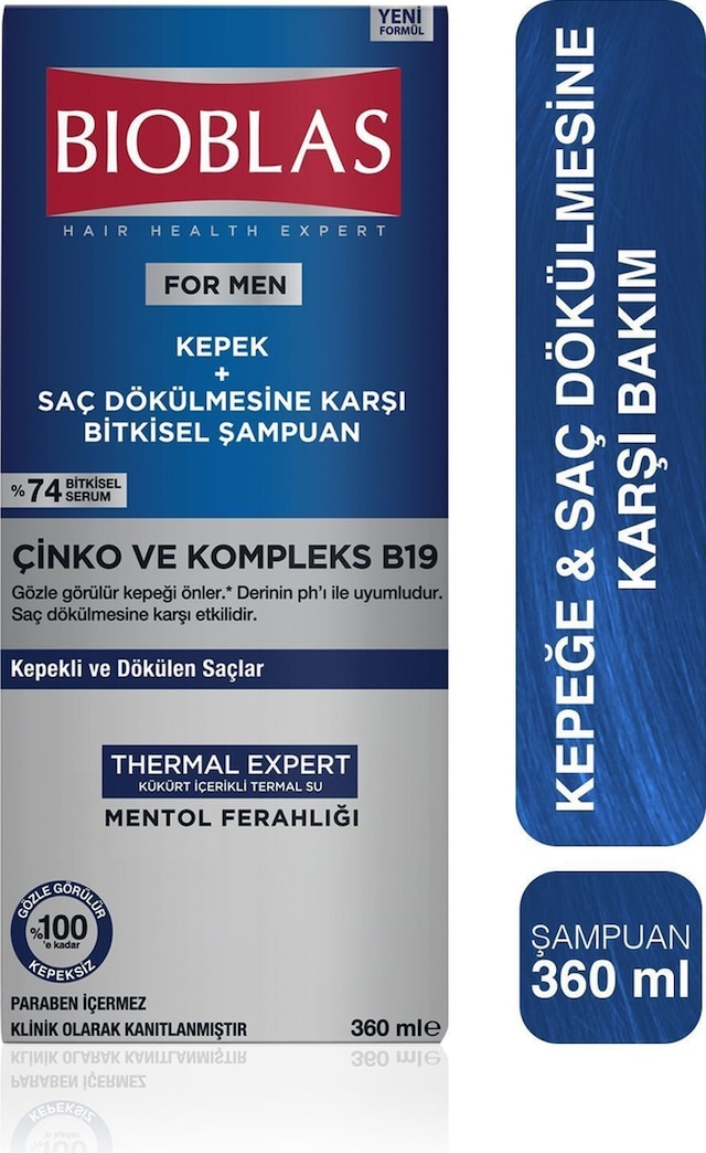 Bioblas Thermal Expert Men Kepek ve Saç Dökülmesine Karşı Şampuan 360 Ml