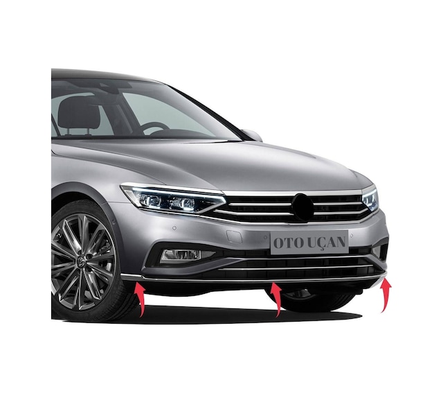 Vw Passat B8.5 Krom Ön Tampon Alt Çıtası 3 Parça 2019 ve Sonrası