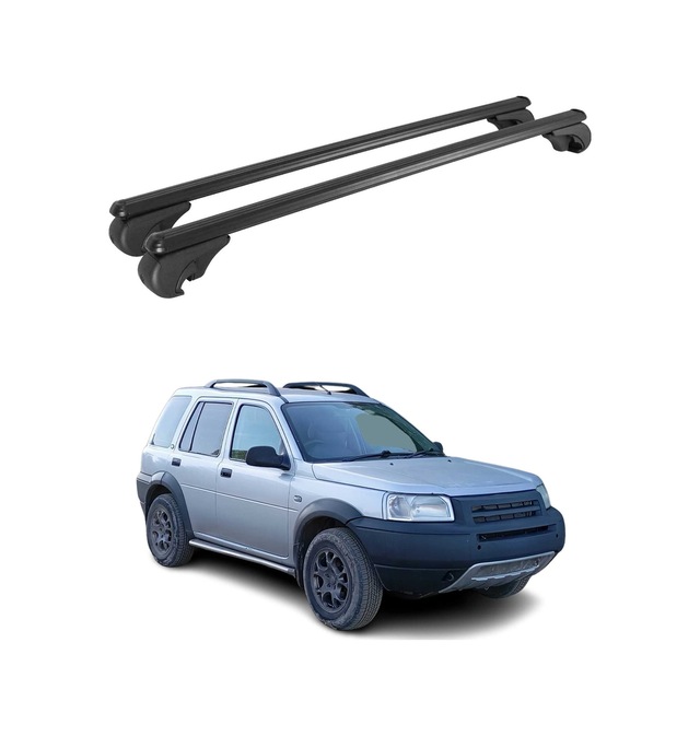 Land Rover Freelander L314 1997-2006 Arası Uyumlu Port Bagaj Taşıyıcı Ara Atkı Alüminyum Siyah 2 Parça