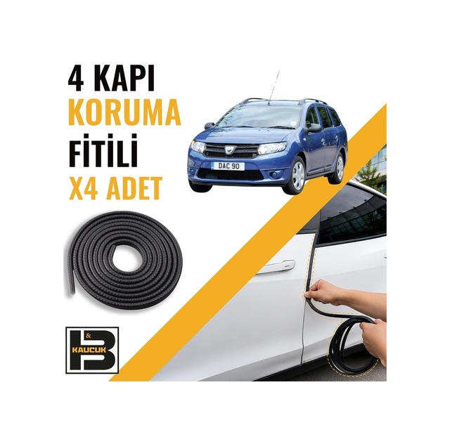 Dacia Logan Mcv 2.nesil Kapı Koruma Fitili-4 Kapı-siyah-bm2202