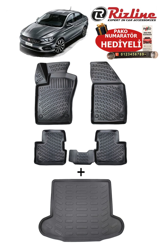 Fiat Egea Sedan 2015-2026 Havuzlu Paspas Ve Bagaj Havuzu Seti