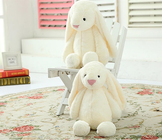 Uyku Arkadaşım Uzun Kulak Bunny Peluş Tavşan 65 Cm Beyaz