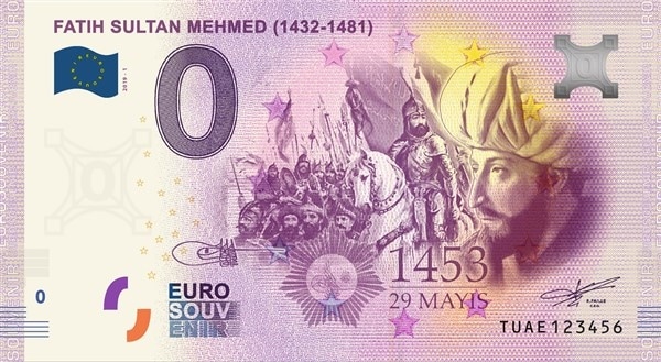 0 Euro Hatıra Parası - Fatih Sultan Mehmed 2019