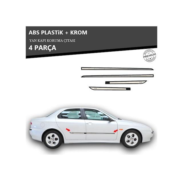 Alfa Romeo 156 Yan Kapı Koruma Çıtası Plastik + Krom Unvrslppkçt00081