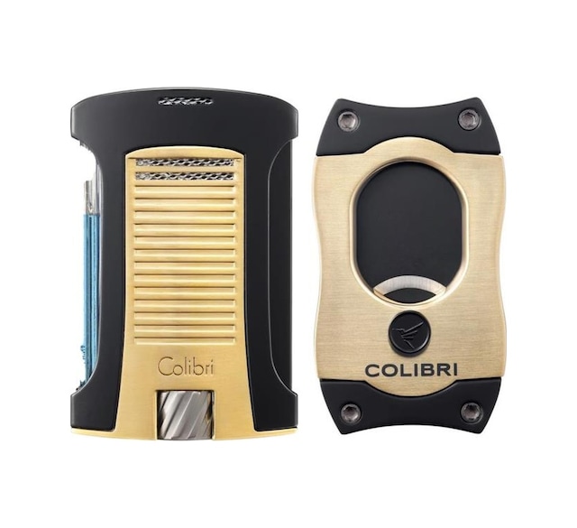 Colibri Daytona Gold-siyah Tek Torch Çakmak & Gold S Cut Premium Puro Seti - Clb-7