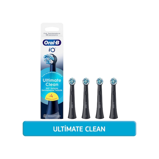 Oral-B İo Ultimate Clean Diş Fırçası Yedek Başlığı Siyah 4'lü