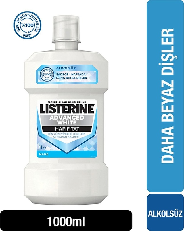 Listerine Advanced White Hafif Tat Ağız Bakım Suyu 1 L