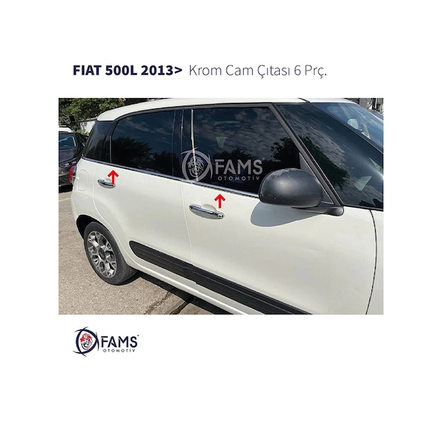 Fiat 500l Krom Cam Çıtası 6 Parça 2013 Üzeri Paslanmaz Çelik