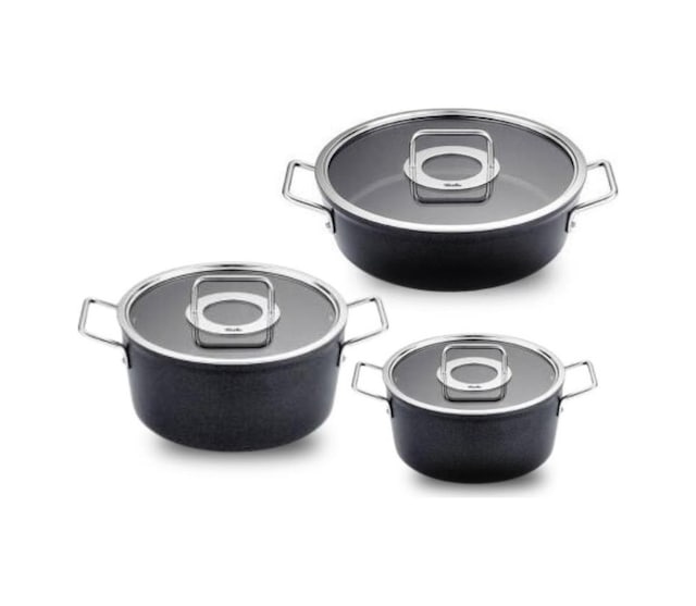 Fissler 6 Parça Adamant Tencere Seti Cam Kapak Fs15612503000 siyah