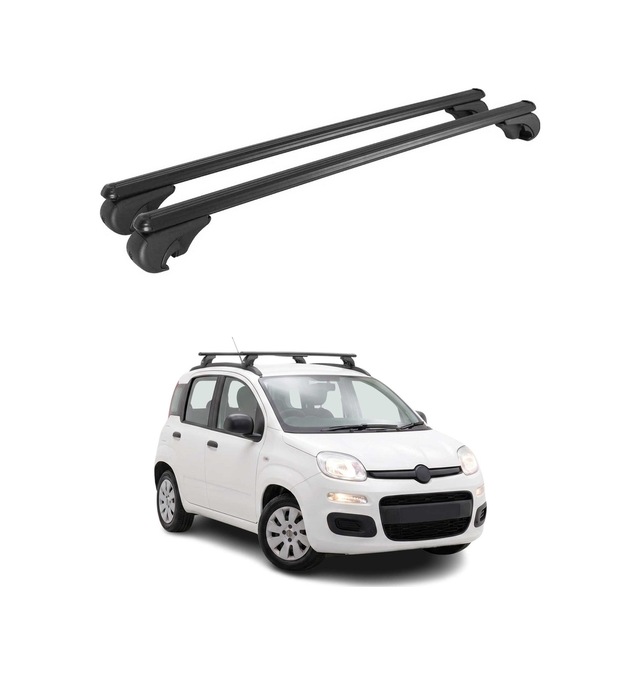 Fiat Panda Iıı 2012-2027 Arası Uyumlu Port Bagaj Taşıyıcı Ara Atkı Alüminyum Siyah 2 Parça