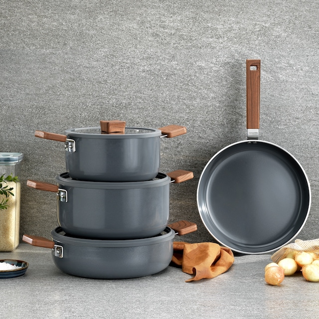 Schafer Ceramoni Seramik Tencere Seti 7 Parça-gri Gri
