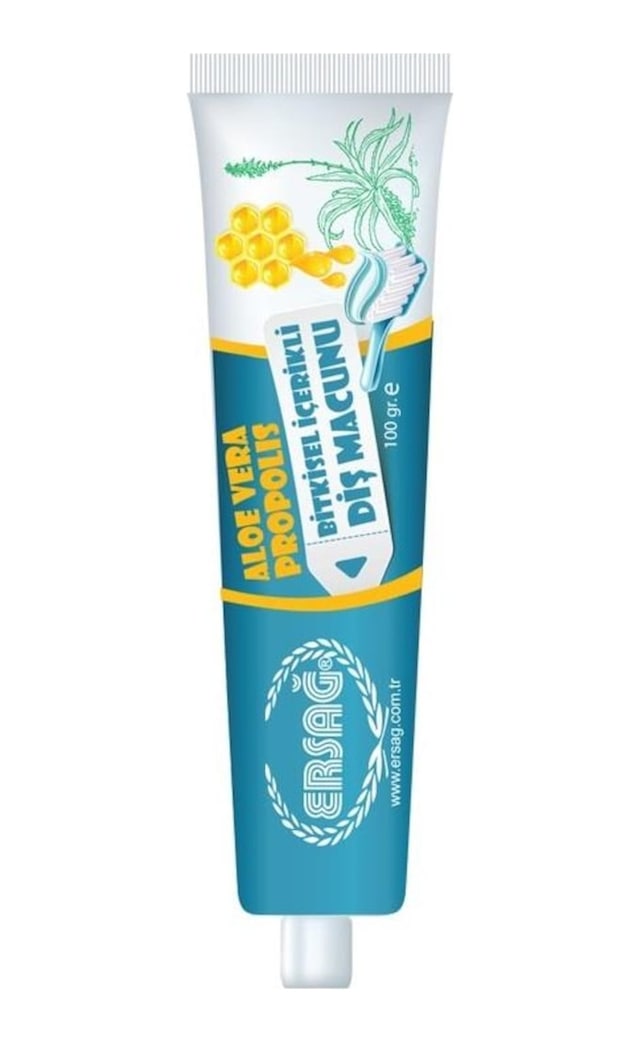 Ersağ Aloe Vera ve Propolis Özlü Bitkisel İçerikli Diş Macunu 100 G