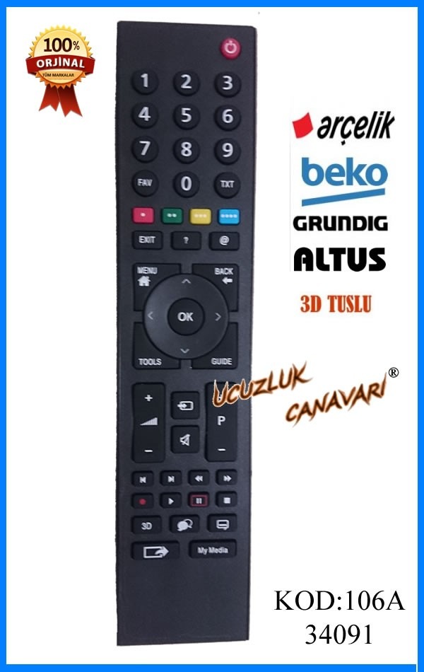 arcelik beko led 3d smart tv kumandasi fiyatlari ve ozellikleri