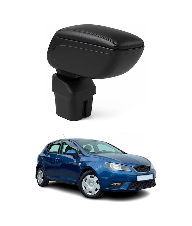 Seat Ibiza 2008-2017 Adaptörlü Model Uyumlu Kolçak Kol Dayama Siyah Suni Deri Araca Özel