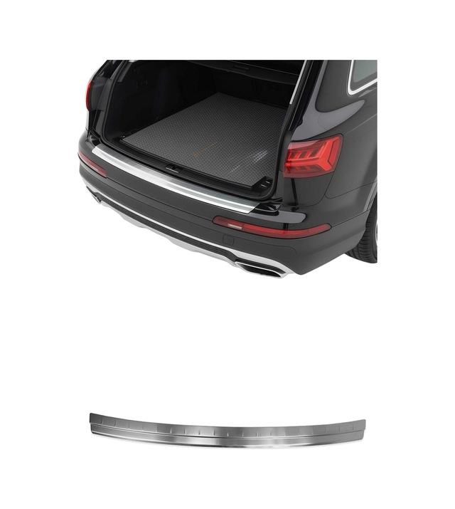Audi Q7 4m 2015-2027 Uyumlu Krom Arka Tampon Eşiği Paslanmaz Çelik Taşlı Mat