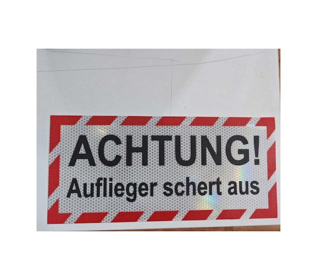 Almanca Reflektör Achtung Etiket