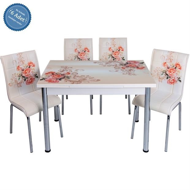 Yandan Acilir Cam Mutfak Masa Takimi 6 Sandalyeli 70x110cm Fiyatlari Ve Ozellikleri