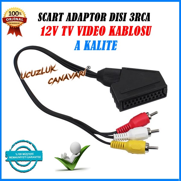 Scart Disi 3 Rca Erkek Tv Uydu Video Baglanti Kablosu Fiyatlari Ve Ozellikleri