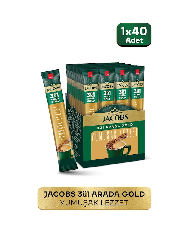 Jacobs 3'ü 1 Arada Gold Yumuşak İçim Karışım Kahve 40 x 18 G