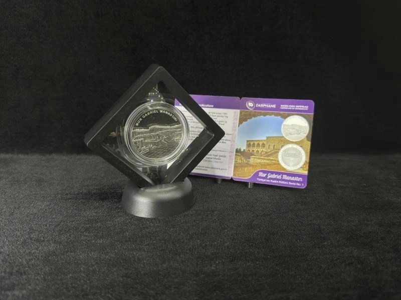 Mor Gabriel Manastırı Hatıra Parası Gümüş Sertifkalı Gümüş Hatıra Parası Standlı