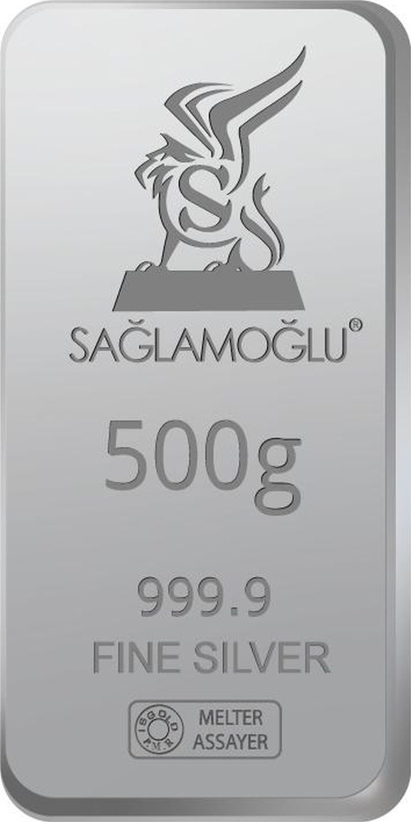 500 Gram Külçe Gümüş 999 / 999,9 Saflık Yatırımlık Gram Gümüş, Rafineri Ambalajlı