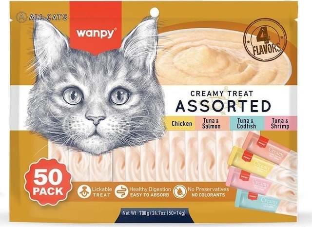 Wanpy 4 Lezzetli Krema Kedi Ödülü 50 x 14 G