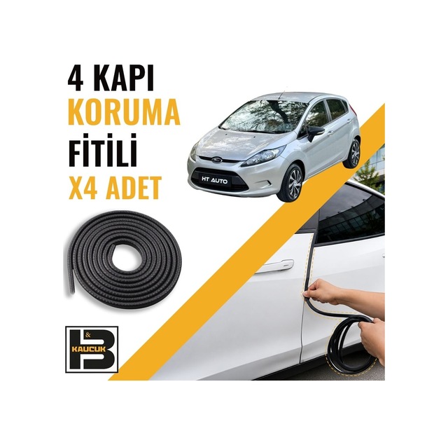 Ford Fiesta 2008-2019 Kapı Koruma Fitili-4 Kapı-siyah-bm2218