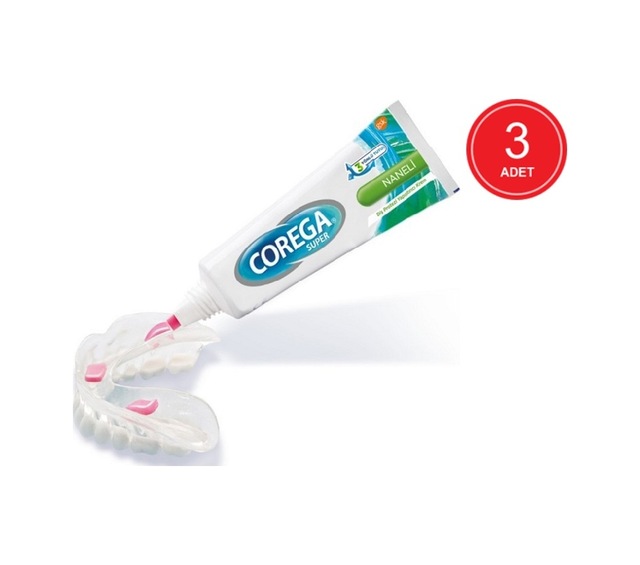 Corega Super Naneli Diş Protezi Yapıştırıcı Krem 3 x 40 G