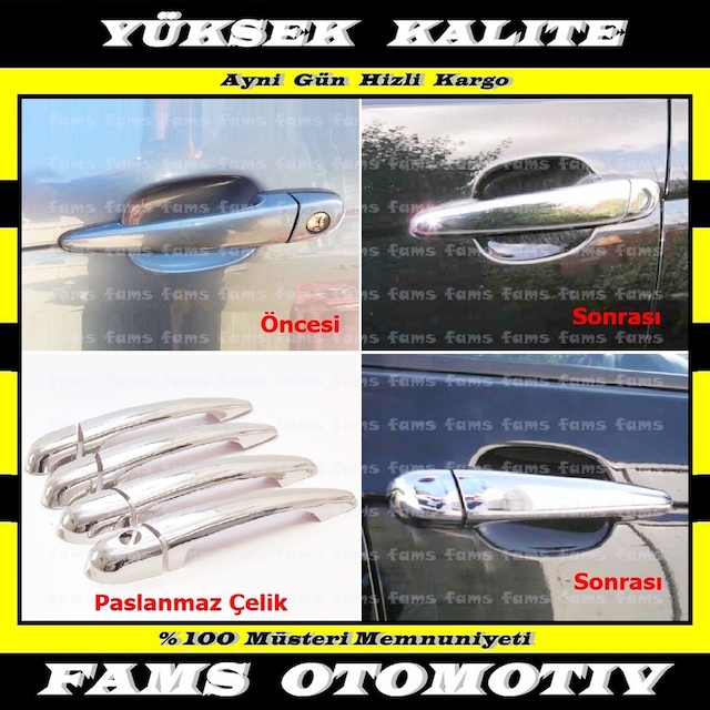 Bmw 3 Seri E46 Krom Kapı Kolu 4 Kapı 2001-2005 P. Çelik