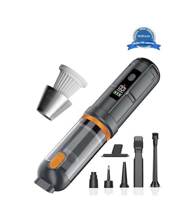 Ers Araç Süpürgesi Şarjlı 120w 20.000pa Göstergeli Yeni Nesil Metal Filtre Extra Vakum Ve Üfleme