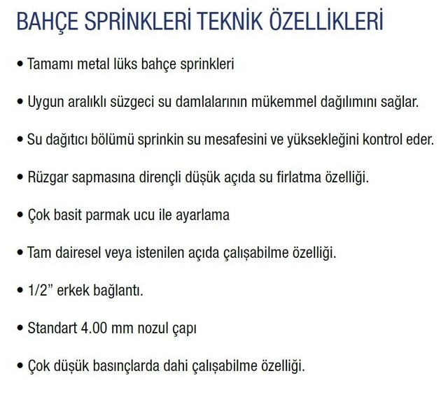 1 2 Metal Bahce Cim Sulama Yagmurlama Basligi Fiyatlari Ve Ozellikleri
