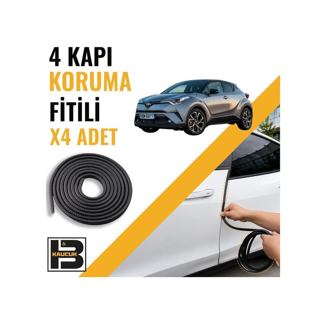 Toyota C-hr 2016-2019 Kapı Koruma Fitili-4 Kapı-siyah-bm2306