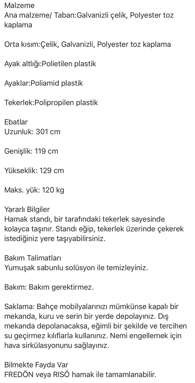 Ikea Garo Tekerlekli Mobil Celik Hamak Standi Fiyatlari Ve Ozellikleri