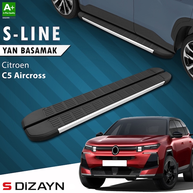S-dizayn Citroen E-c5 Aircross Elektrikli S-line Aluminyum Yan Basamak 193 Cm 2024 Üzeri A+ Kalite