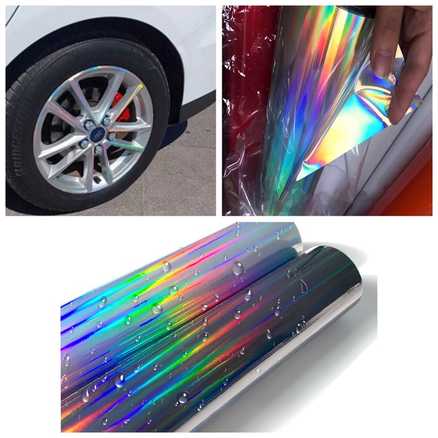 Hologram Gökkuşağı Araç Motosiklet Kaplama Folyosu 50cm X 2 Metre