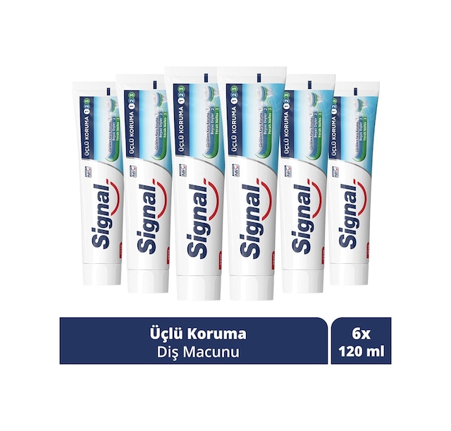 Signal Nane Ferahlığı Çürüklere Karşı Üçlü Koruma Diş Macunu 6 x 120 ML