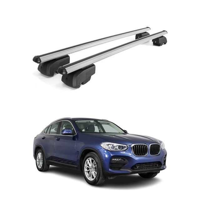 Bmw X4 G02 2018-2025 Arası Uyumlu Port Bagaj Taşıyıcı Ara Atkı Alüminyum Gümüş 2 Parça