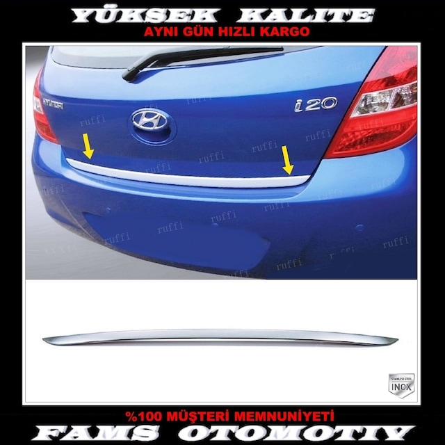 Hyundai İ20 Krom Bagaj Alt Çıtası 2008-2014 Arası P. Çelik