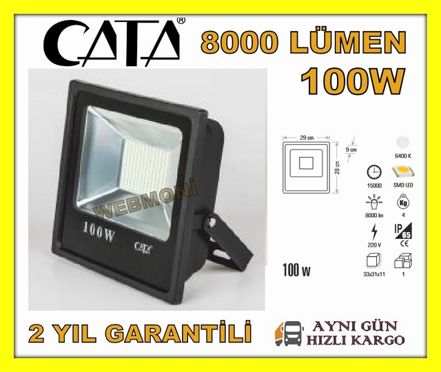 cata ct 4646 100w watt led projektor beyaz led projektor 8000 lum fiyatlari ve ozellikleri