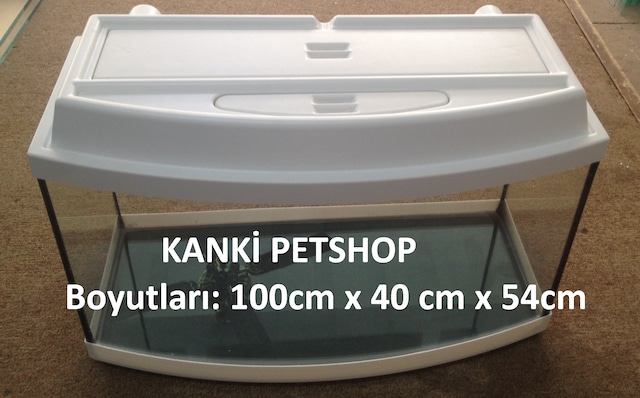 kanki pet mdf 100 cm bombeli akvaryum beyaz sehpa