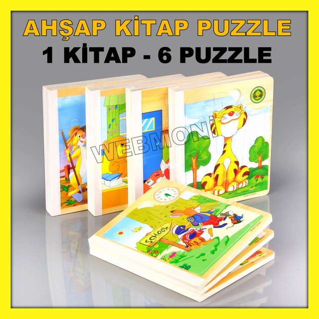 Ahsap Puzzle Ahsap Kitap Puzzle 6 Farkli Model Yapboz Pazil Puzzl Fiyatlari Ve Ozellikleri