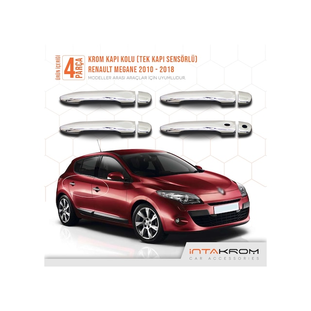 Renault Megane 3 Krom Kapı Kolu 2010-2018 - Tek Kapı Sensörlü