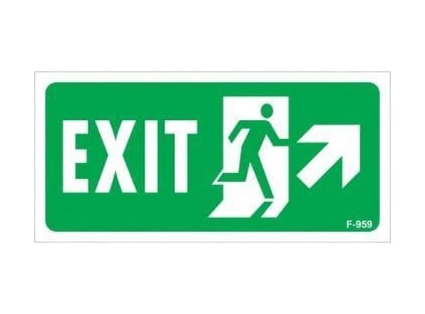 Exit Sağ Yukarı Uyarı Levhası 17,5x25 Kod:959